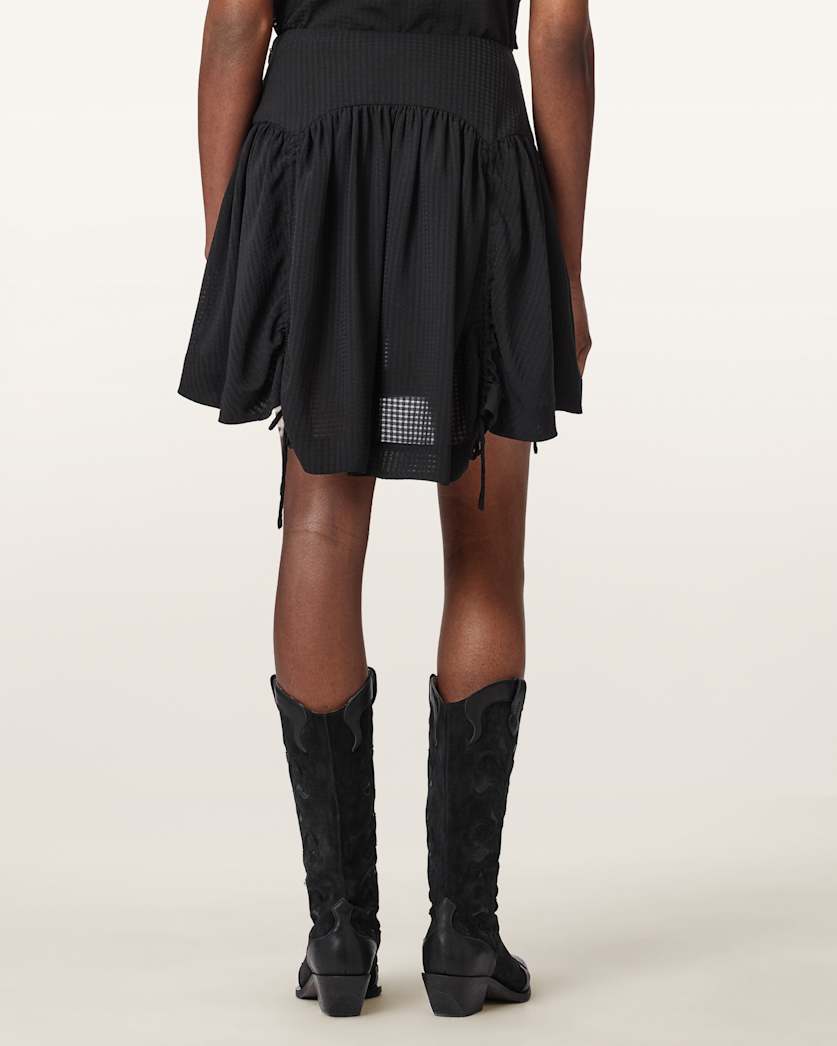 Aria Check Mini Skirt Black | ALLSAINTS